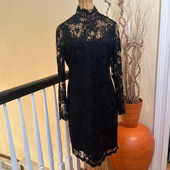 Expo Petite black classy laced dress Made in USA 🇺🇸 - Picture 1 of 11